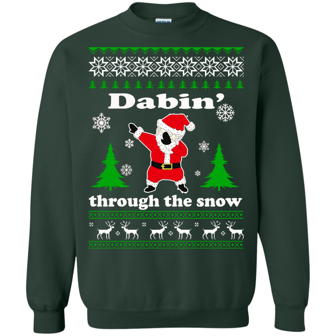 Dabbin Through the Snow Santa Ugly Christmas Sweater - TeeDragons