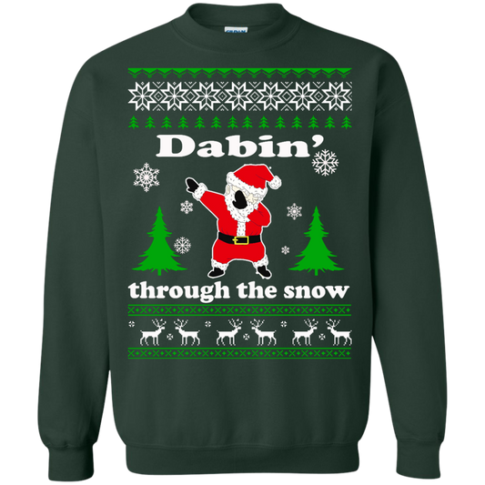 Dabbin Through the Snow Santa Ugly Christmas Sweater - TeeDragons