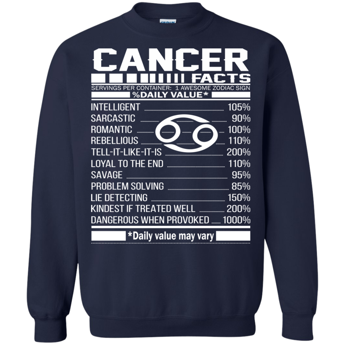 Cancer Facts - Awesome Zodiac Sign - %Daily Value Shirt, Hoodie, Tank - TeeDragons