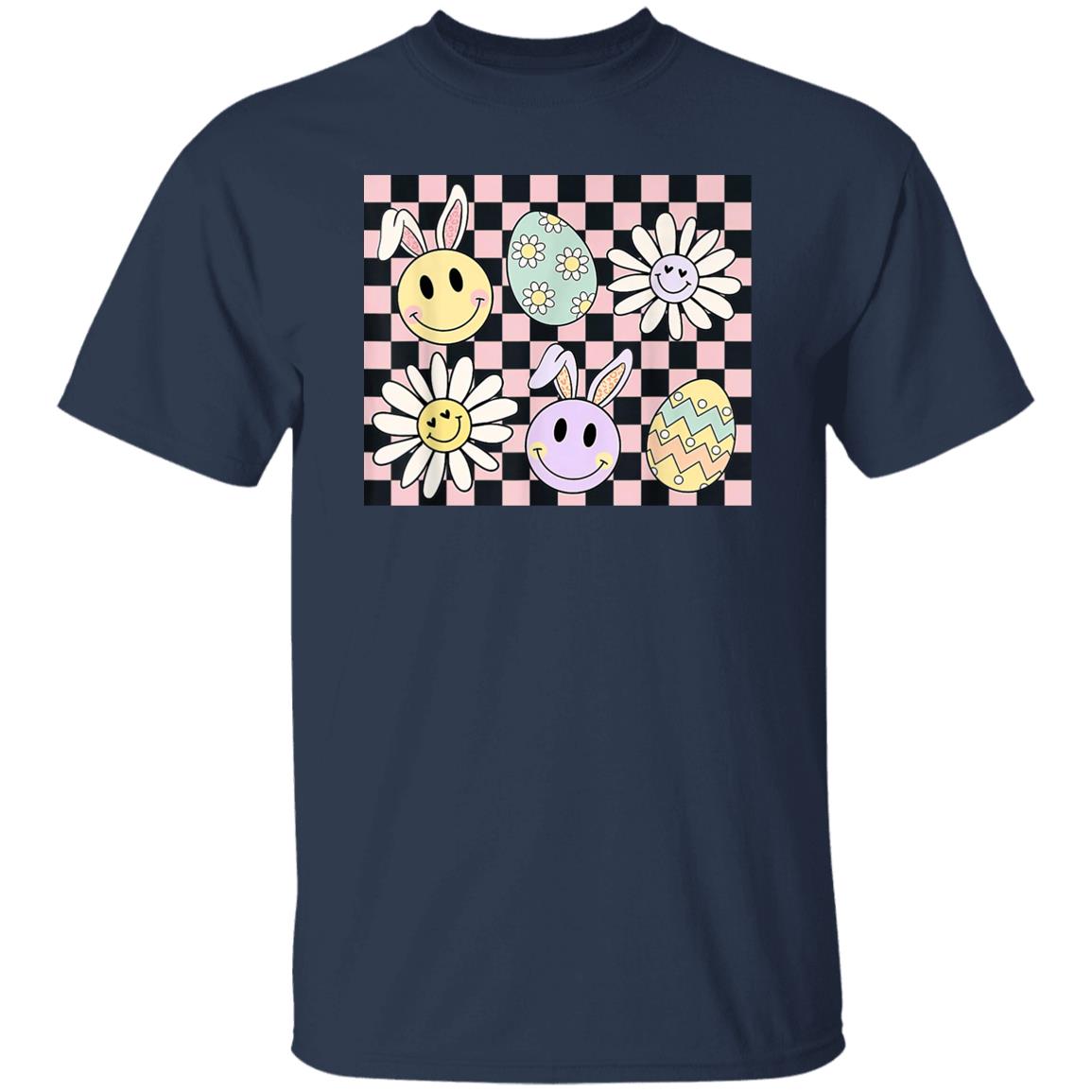 Easter Groovy Bunny Pastel Check Egg Shirt