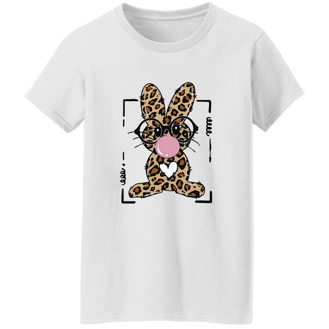 Leopard Rabbit Bunny Blowing Bubble Gum Easter Day Shirt