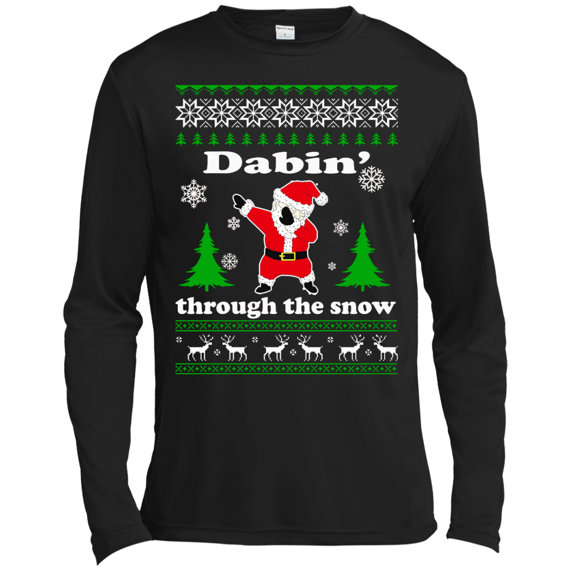 Dabbin Through the Snow Santa Ugly Christmas Sweater - TeeDragons
