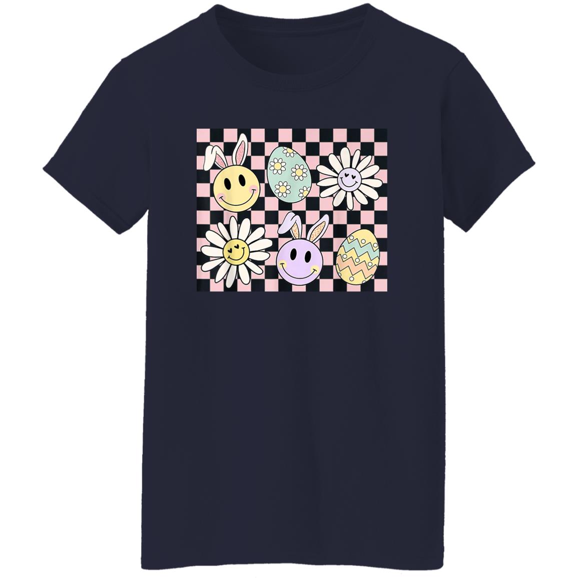 Easter Groovy Bunny Pastel Check Egg Shirt