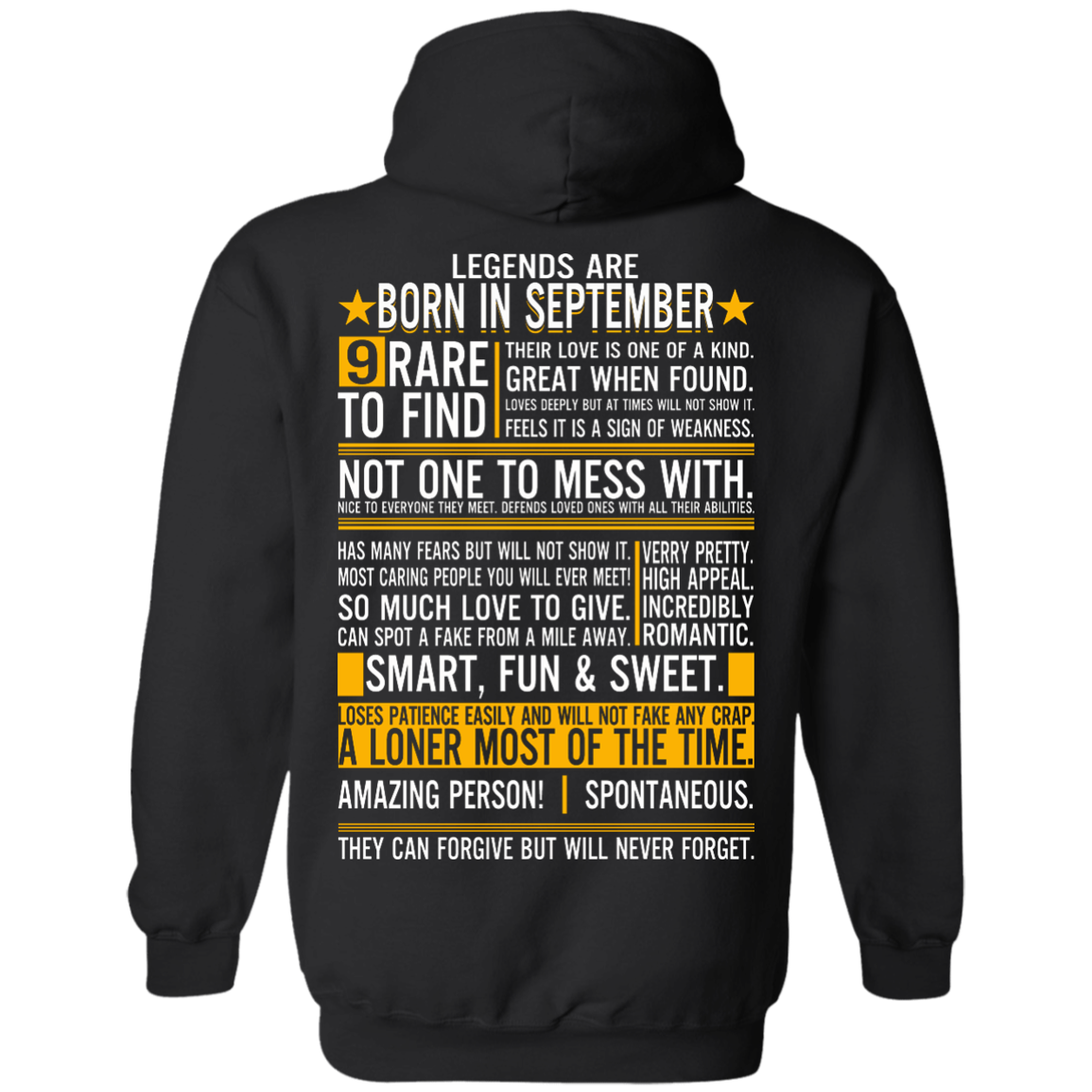 Legends Are Born In September - 9 Rare To Find Shirt - Back Design - TeeDragons