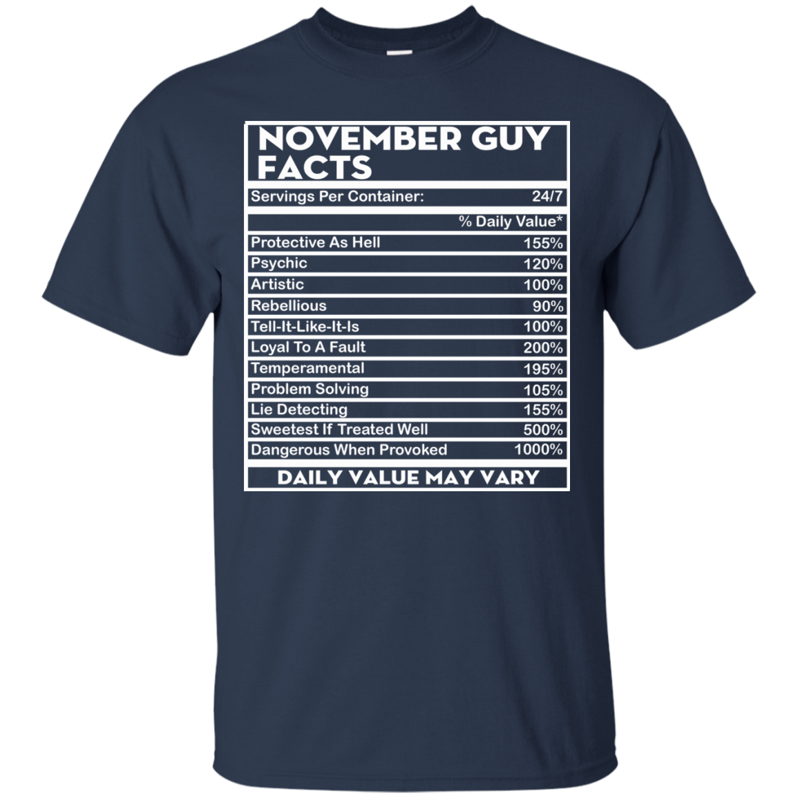 November Guy Facts - Servings Per Container 24/7 Shirt, Hoodie - TeeDragons