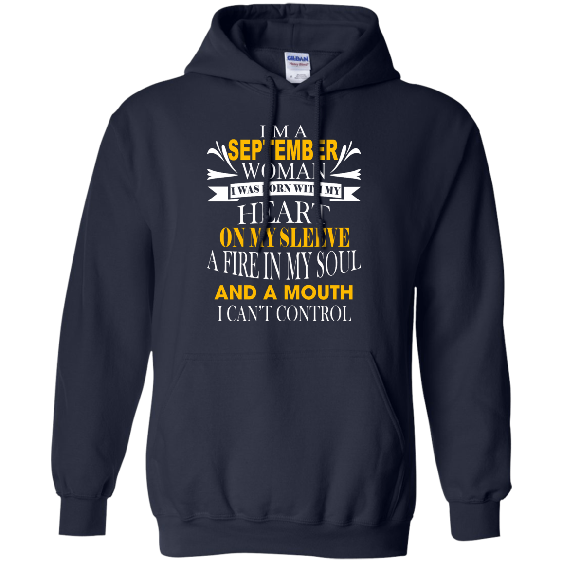 I Am A September Woman I Was Born With My Heart On My Sleeve T-Shirt - TeeDragons