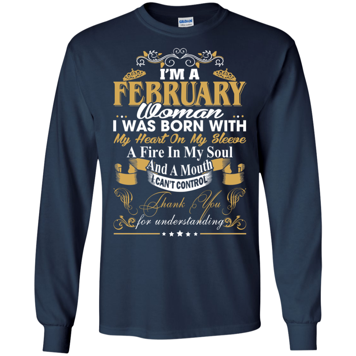 I Am A February Woman - I Was Born With My Heart On My Sleeve T-Shirt - TeeDragons
