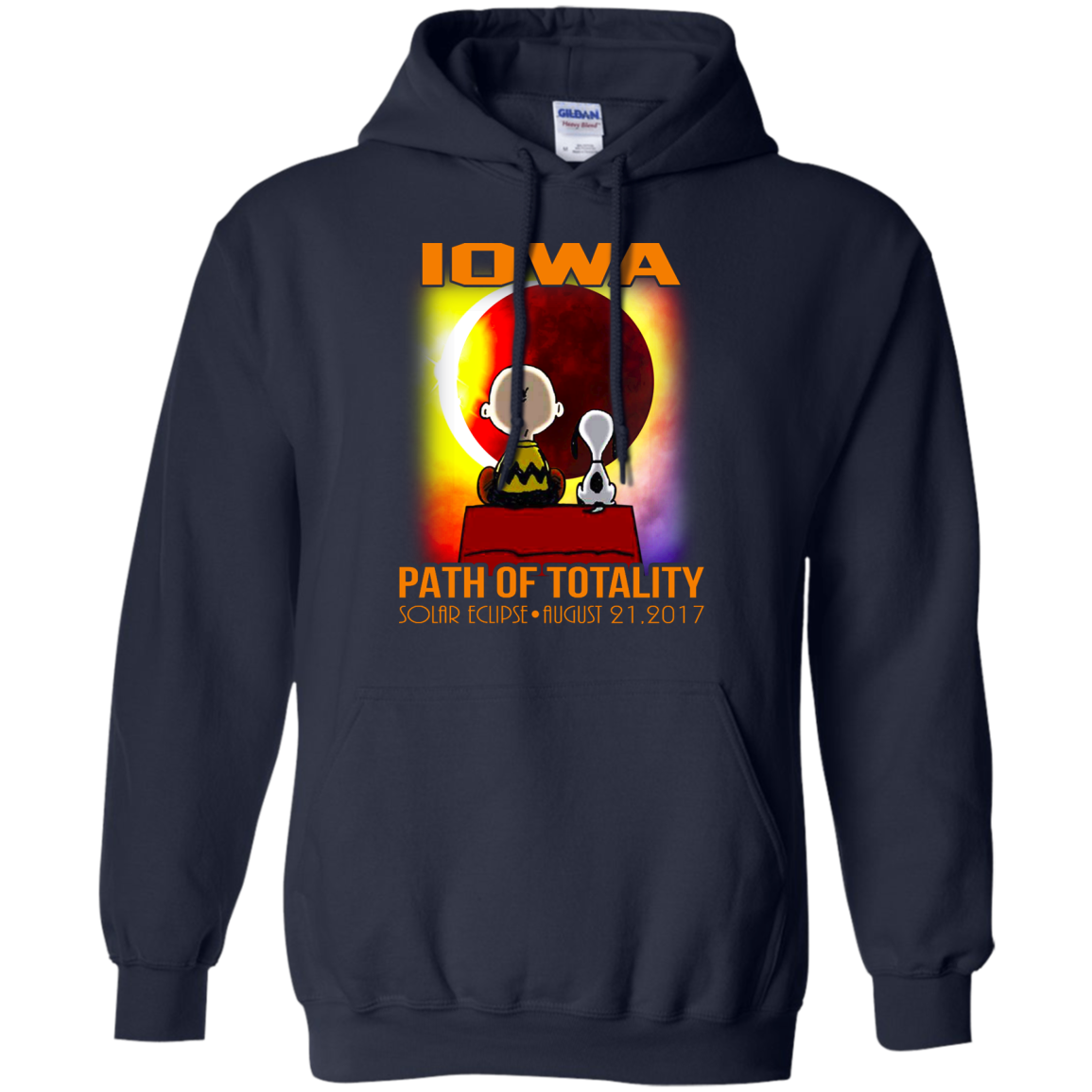 Snoopy and Charlie Brown - Iowa - Path Of Totality Solar Eclipse T-Shirt - TeeDragons