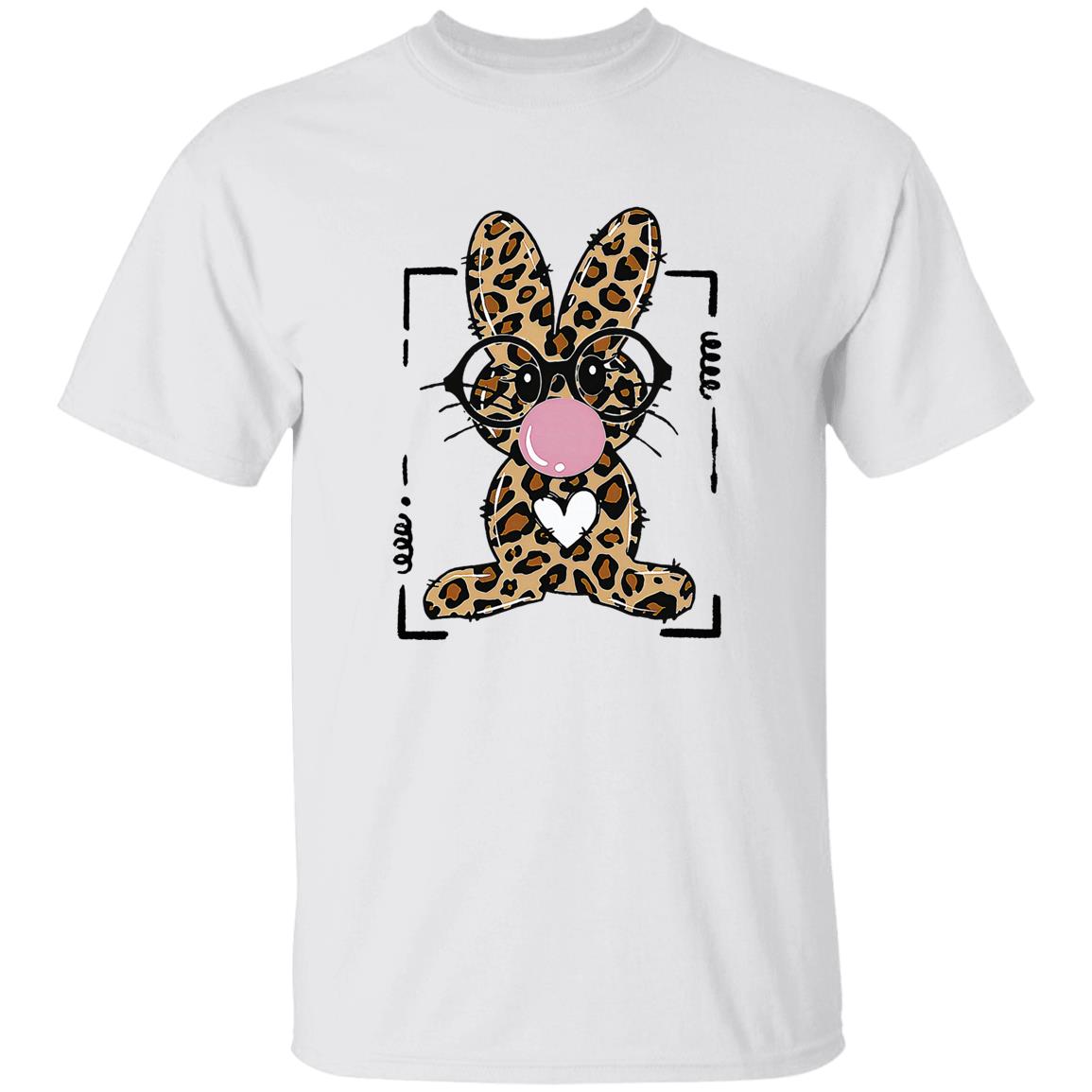 Leopard Rabbit Bunny Blowing Bubble Gum Easter Day Shirt