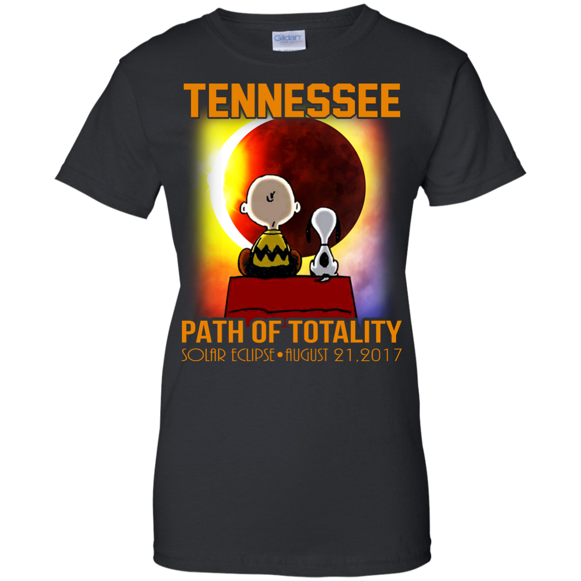 Snoopy and Charlie Brown - Tennessee - Path Of Totality Solar Eclipse T-Shirt - TeeDragons