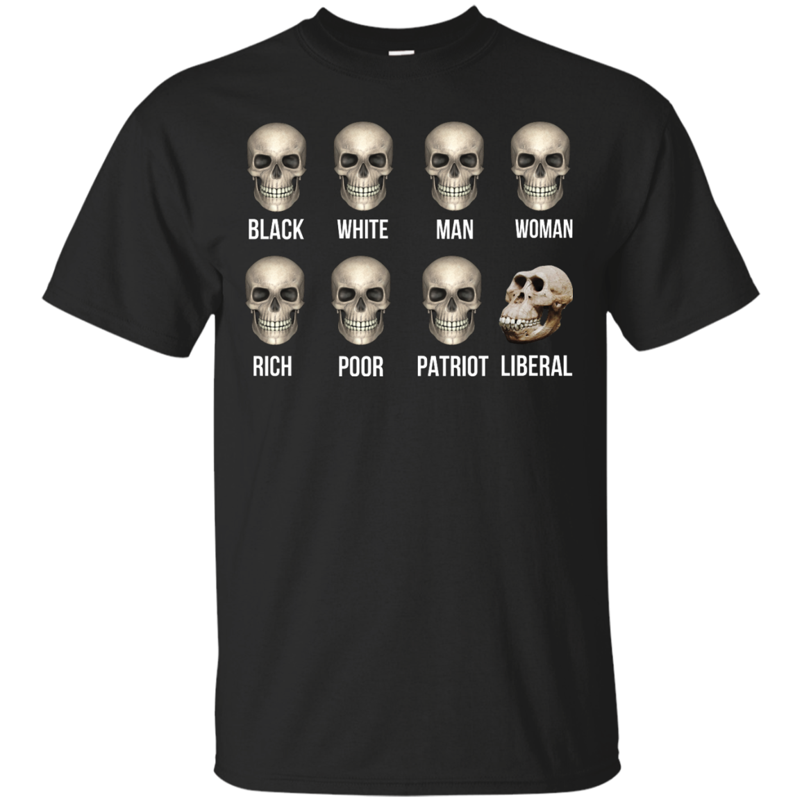 Skulls of Modern America -  All people was created equal except Liberal skull shirt - TeeDragons