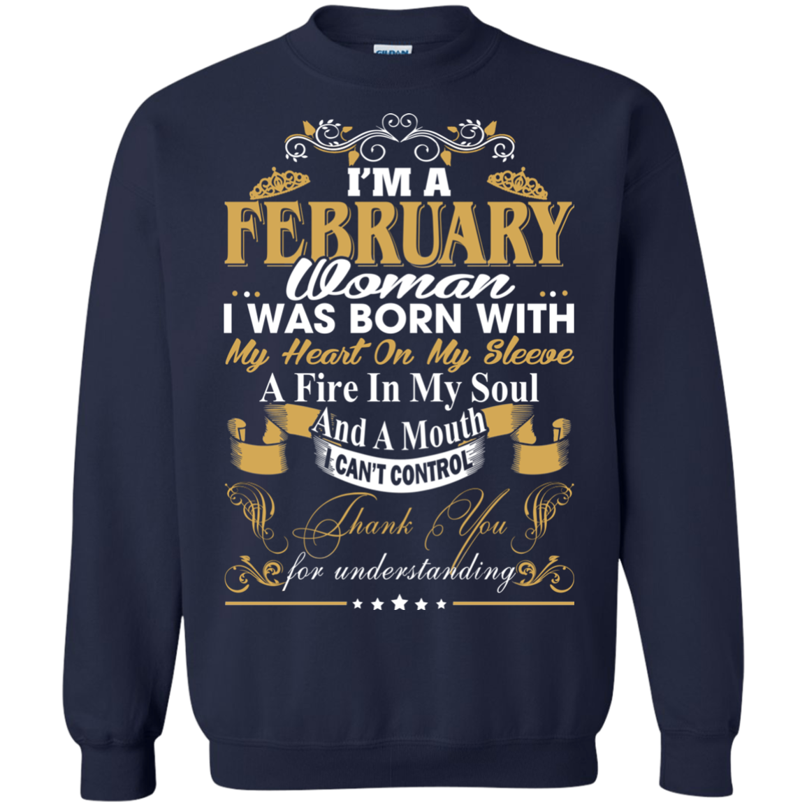 I Am A February Woman - I Was Born With My Heart On My Sleeve T-Shirt - TeeDragons