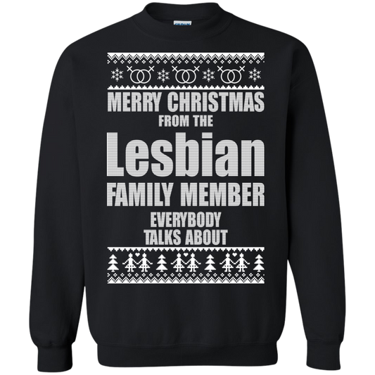 Merry Christmas From The Lesbian Family Member Christmas Sweater - TeeDragons