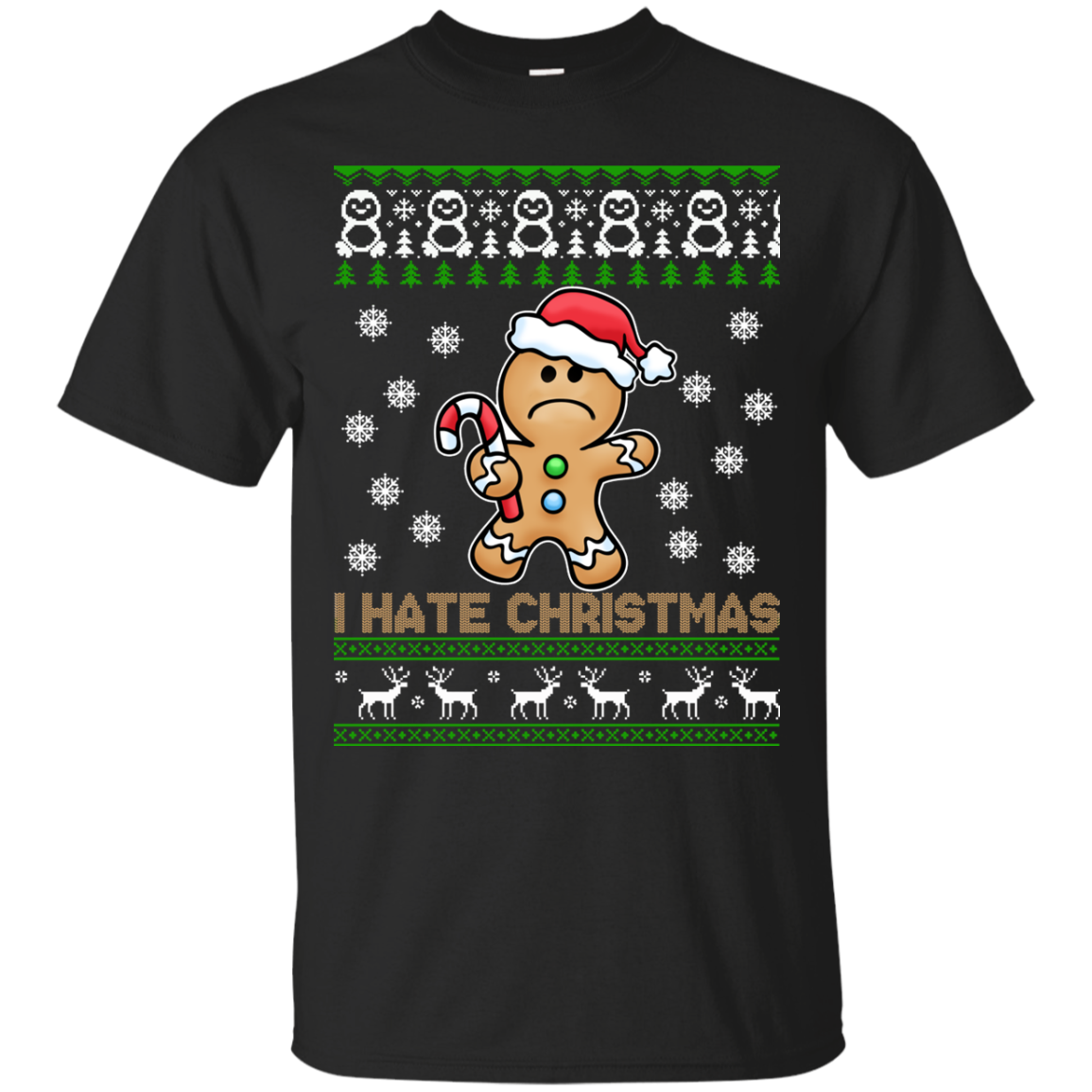 Gingerbread Man - I Hate Christmas Sweater - TeeDragons