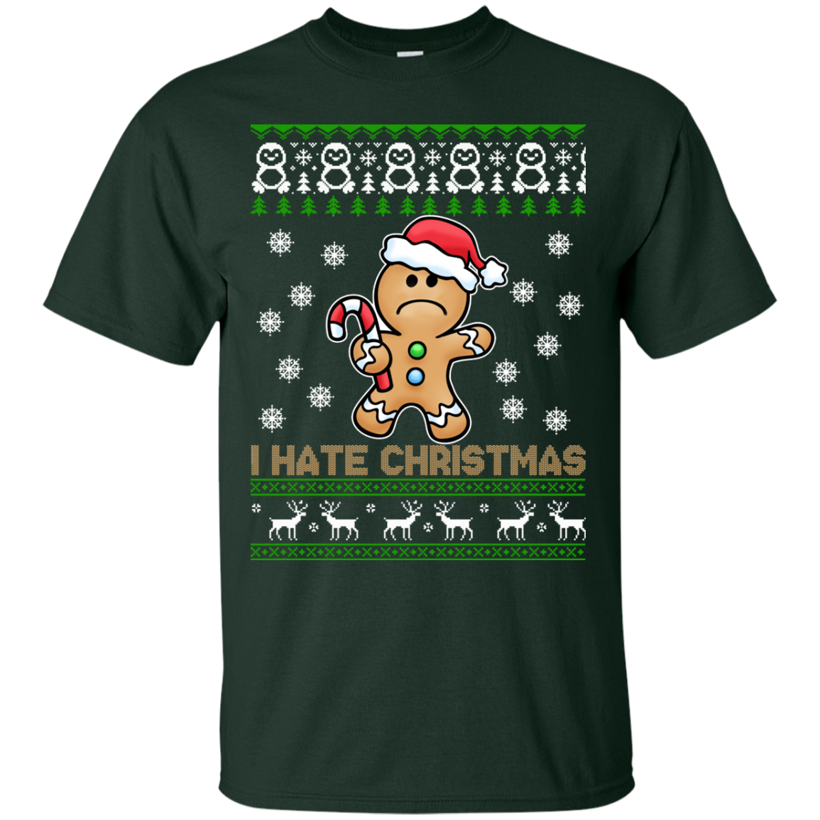 Gingerbread Man - I Hate Christmas Sweater - TeeDragons