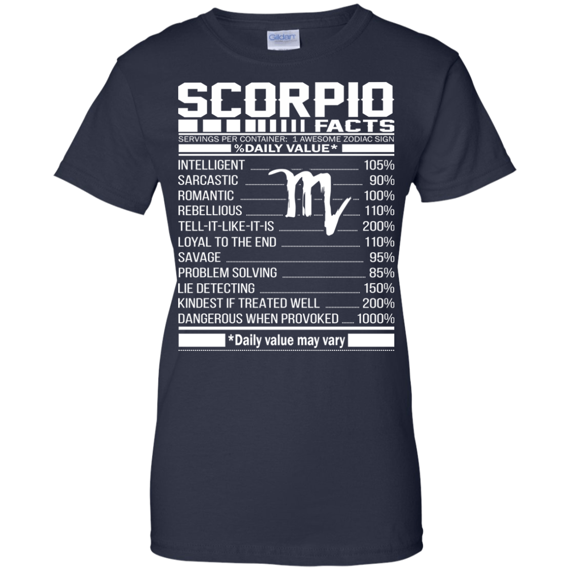 Scorpio Facts - Awesome Zodiac Sign - %Daily Value Shirt, Hoodie, Tank - TeeDragons