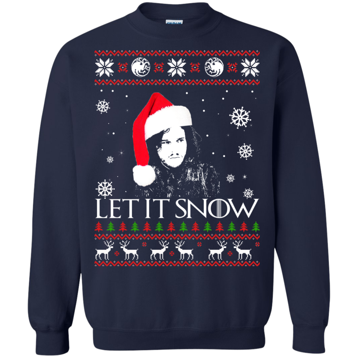 Game Of Thrones Jon Snow Let It Snow Christmas Sweater - TeeDragons