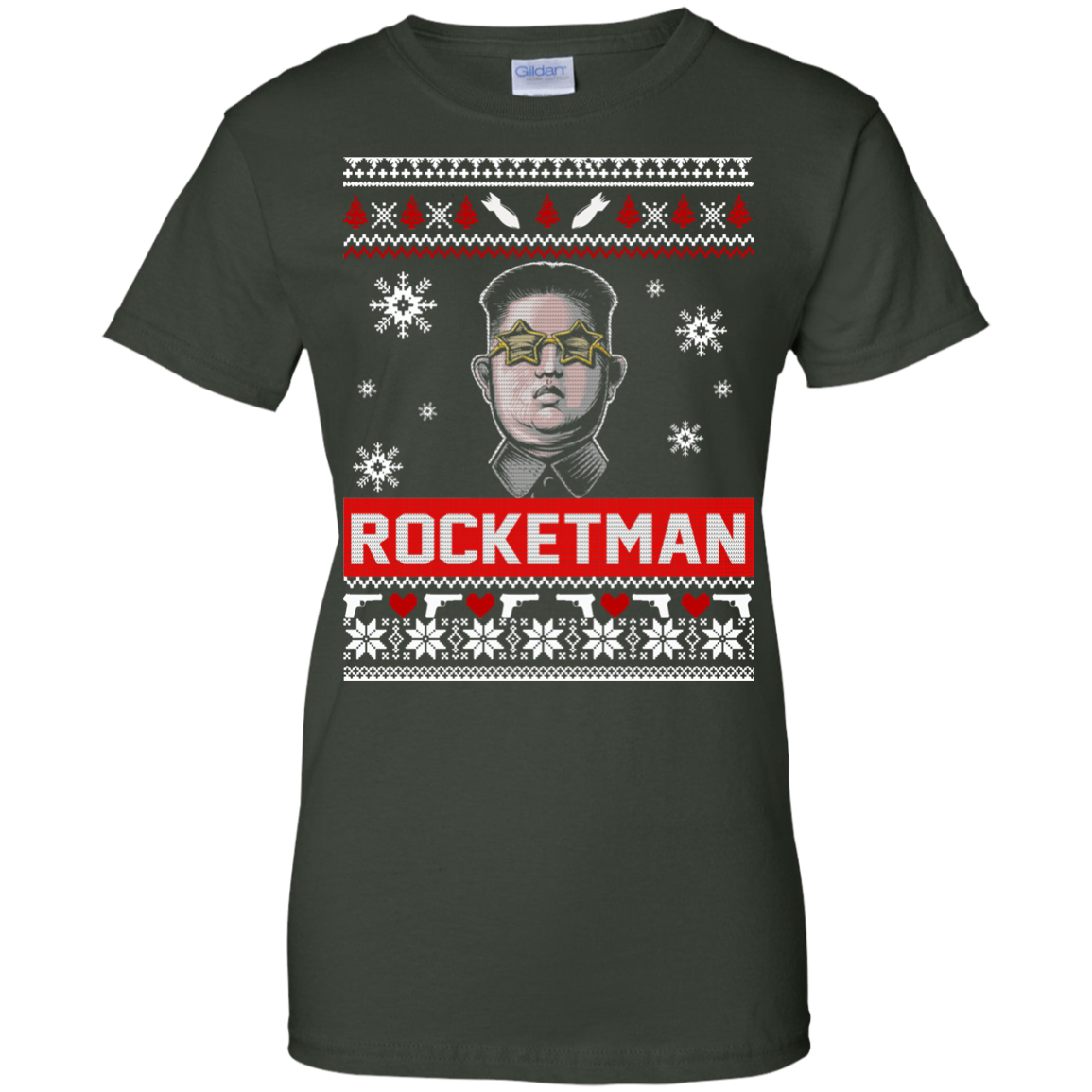 Kim Jong Un Rocketman Christmas Ugly Sweater - TeeDragons