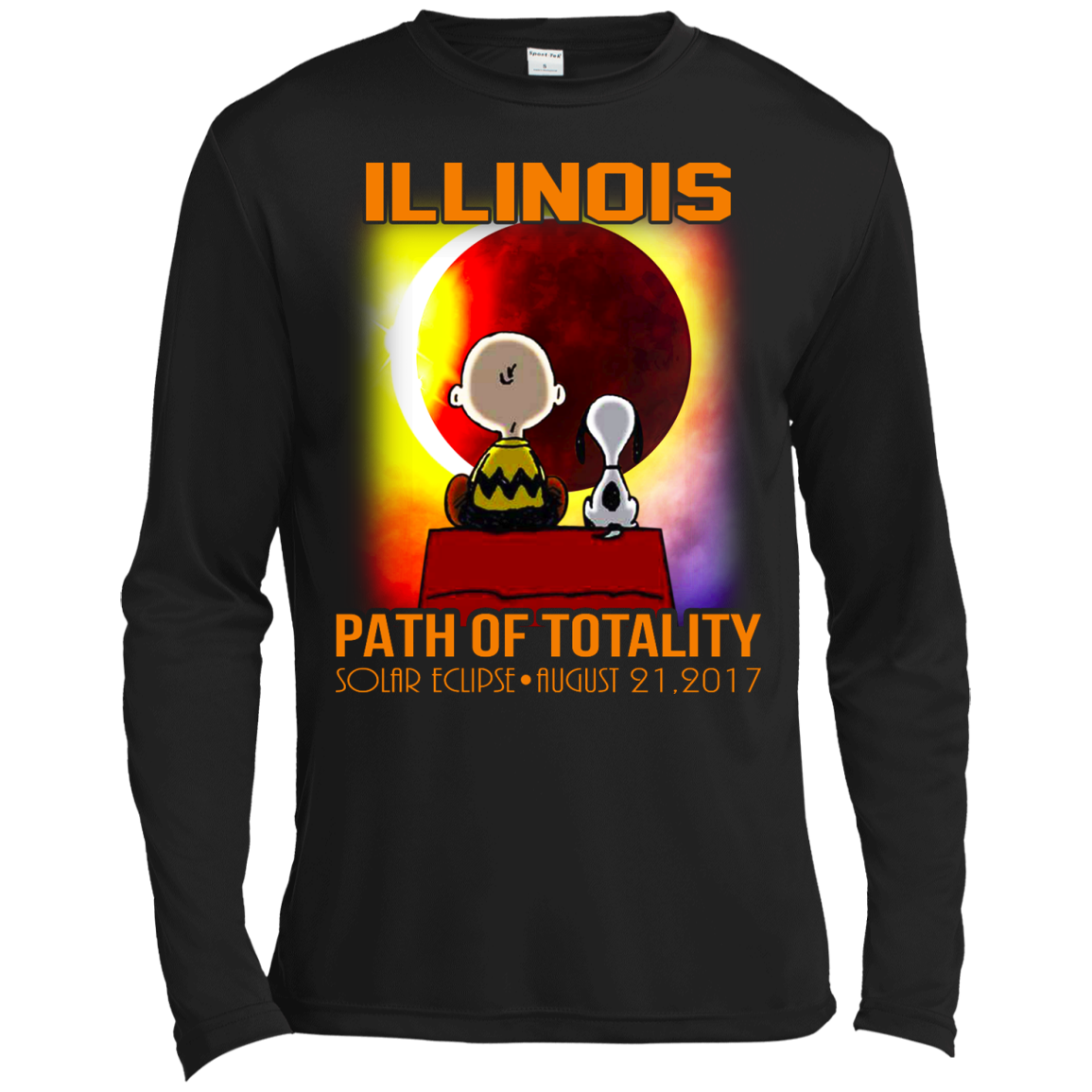 Snoopy and Charlie Brown - Illinois - Path Of Totality Solar Eclipse T-Shirt - TeeDragons