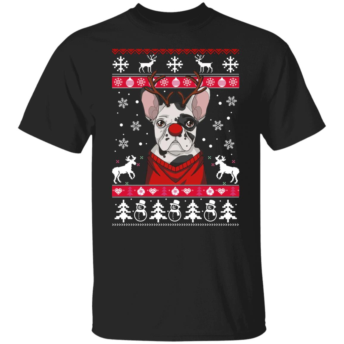 Bulldog With Antlers Christmas Sweater
