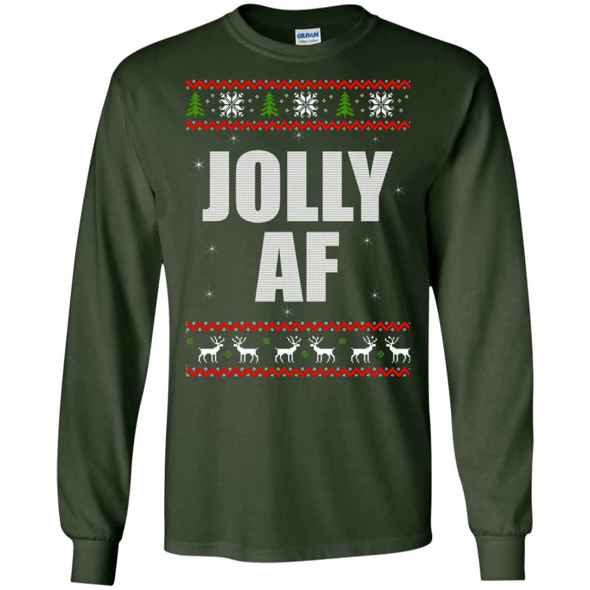 Jolly AF Christmas Sweater, Hoodie - TeeDragons