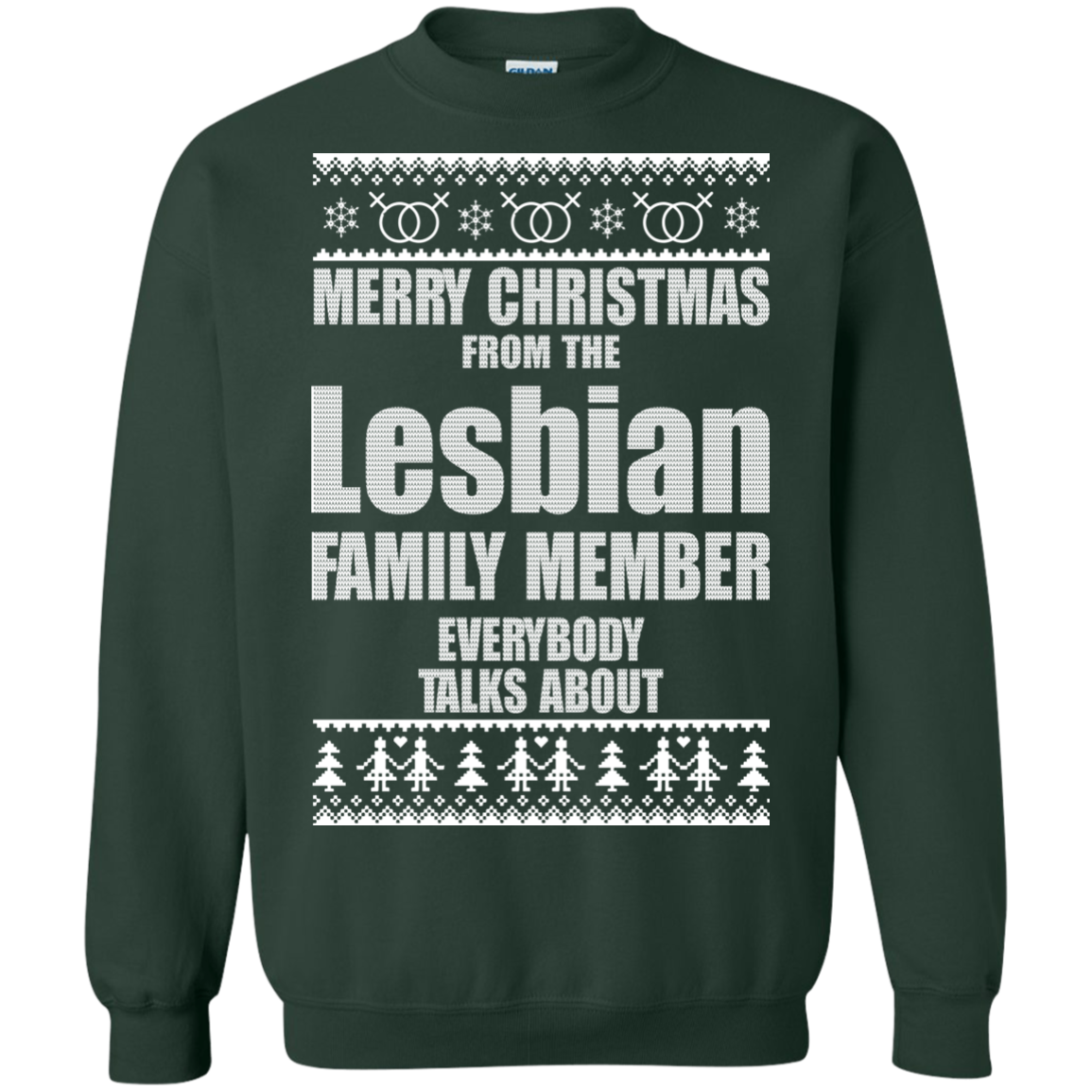 Merry Christmas From The Lesbian Family Member Christmas Sweater - TeeDragons