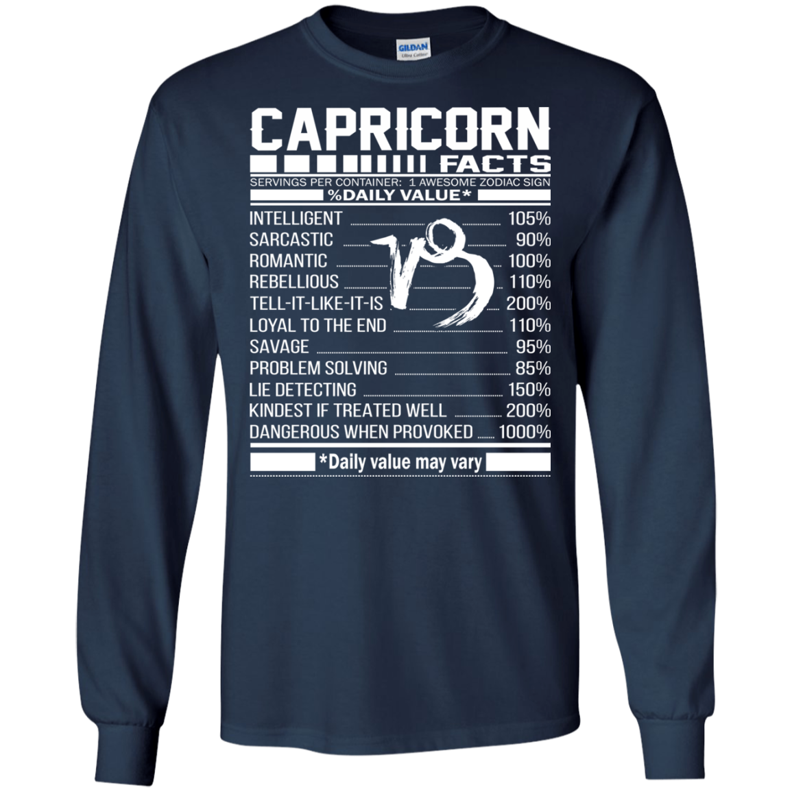 Capricorn Facts - Awesome Zodiac Sign - %Daily Value Shirt, Hoodie, Tank - TeeDragons