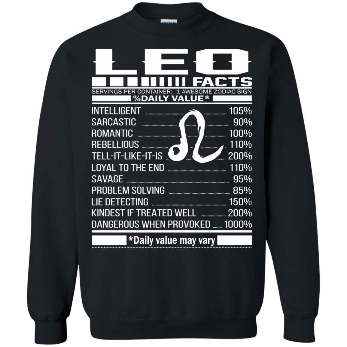 Leo Facts - Awesome Zodiac Sign - %Daily Value Shirt, Hoodie, Tank - TeeDragons