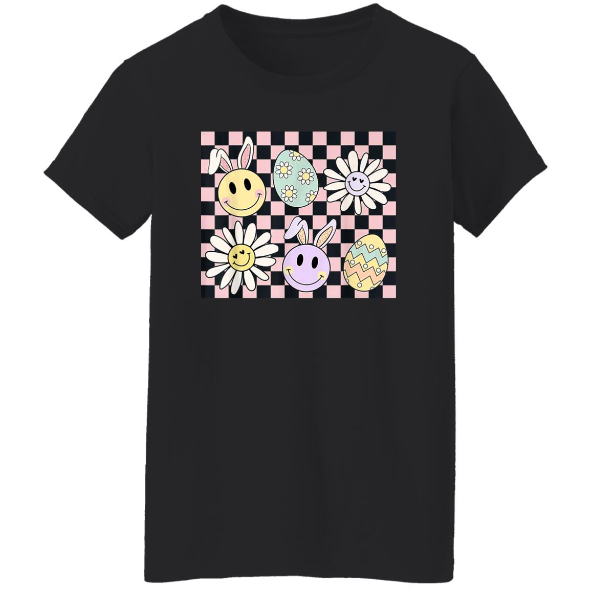Easter Groovy Bunny Pastel Check Egg Shirt