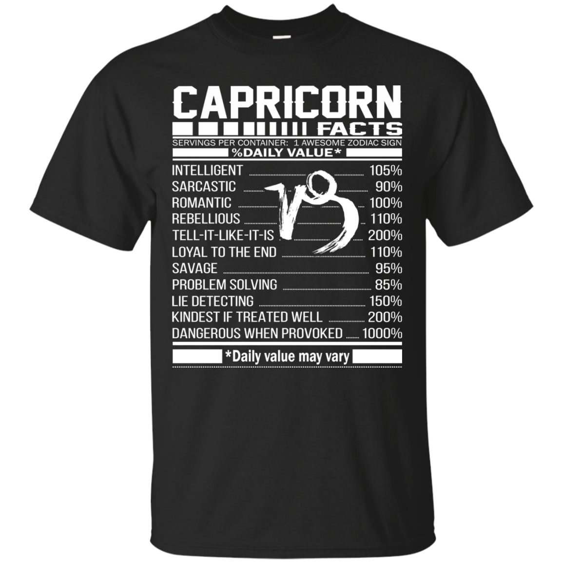 Capricorn Facts - Awesome Zodiac Sign - %Daily Value Shirt, Hoodie, Tank - TeeDragons