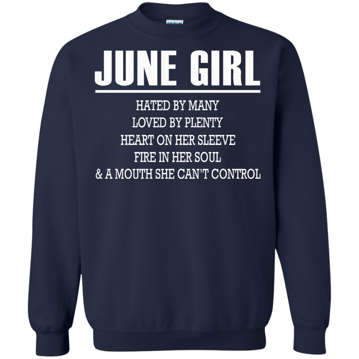 June Girl - Hated By Many, Loved By Plenty Heart On Her Sleeve T-Shirt - TeeDragons