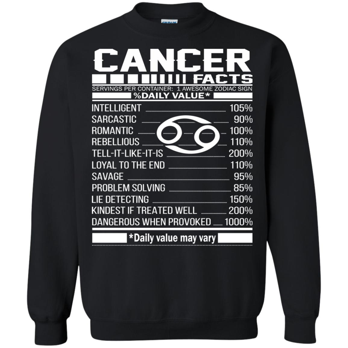 Cancer Facts - Awesome Zodiac Sign - %Daily Value Shirt, Hoodie, Tank - TeeDragons