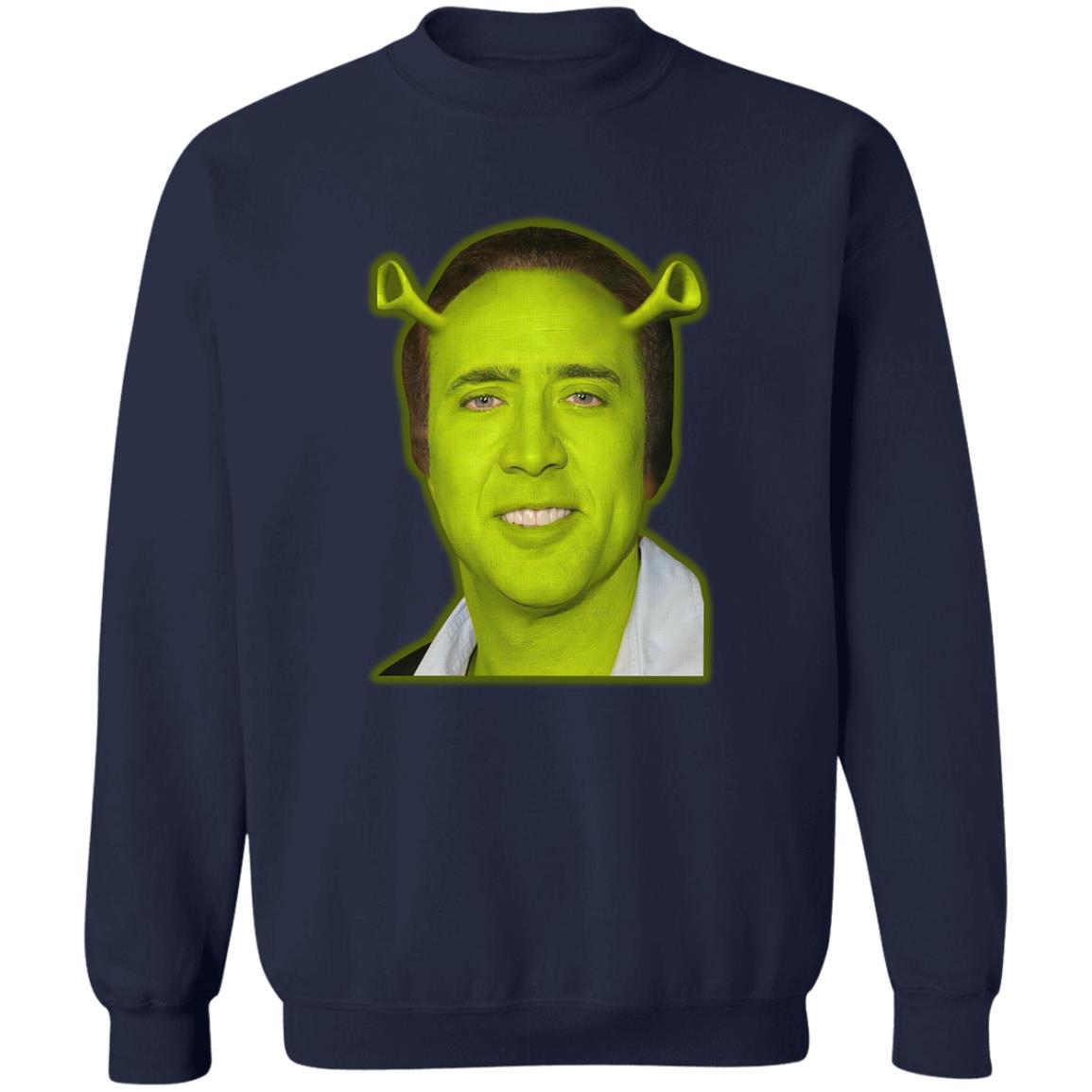 Shrek And Nicolas Cage Face Shirt
