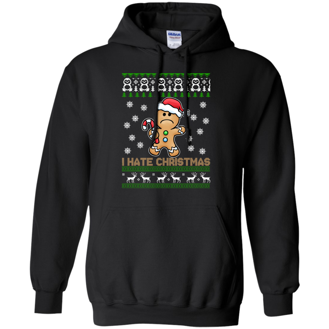 Gingerbread Man - I Hate Christmas Sweater - TeeDragons