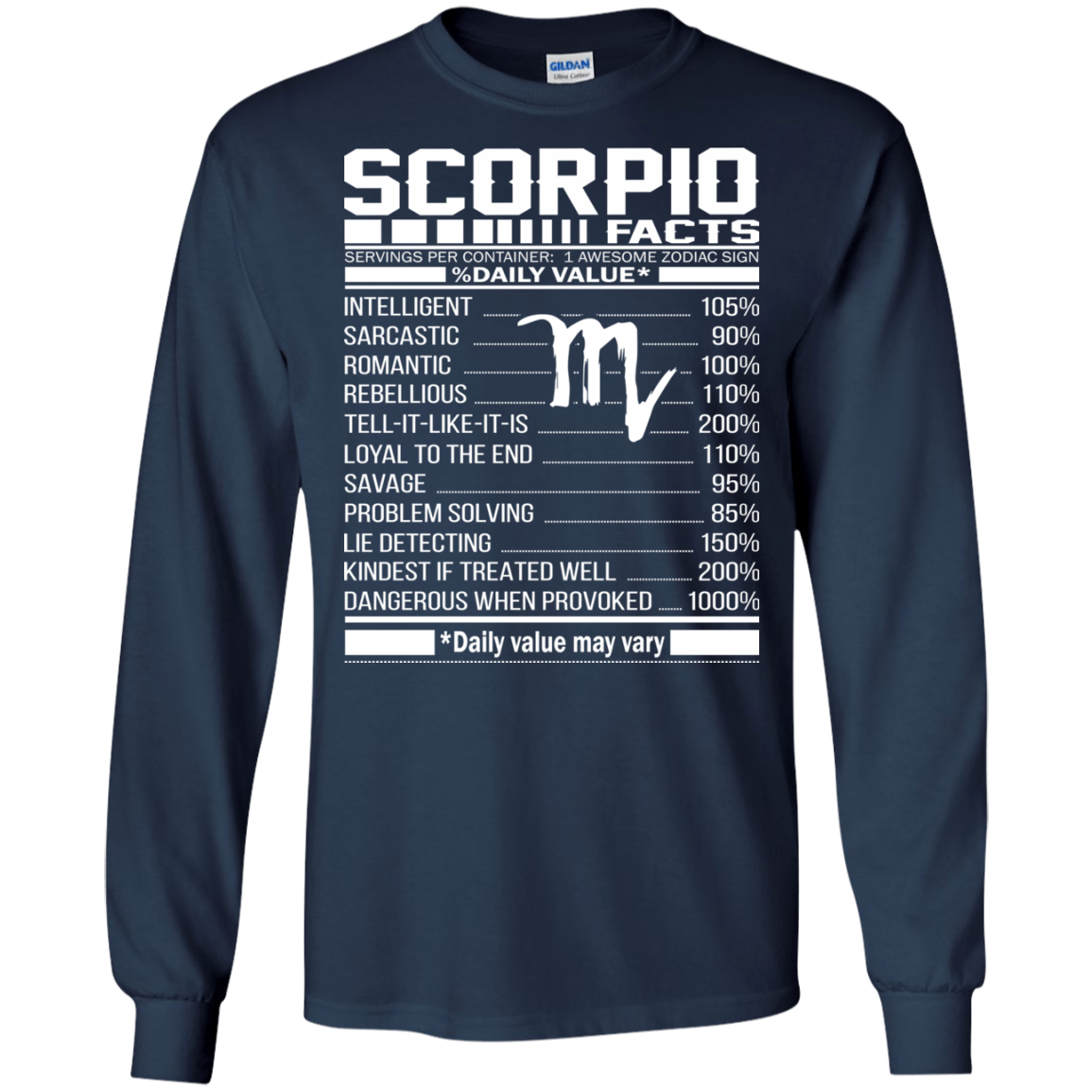 Scorpio Facts - Awesome Zodiac Sign - %Daily Value Shirt, Hoodie, Tank - TeeDragons