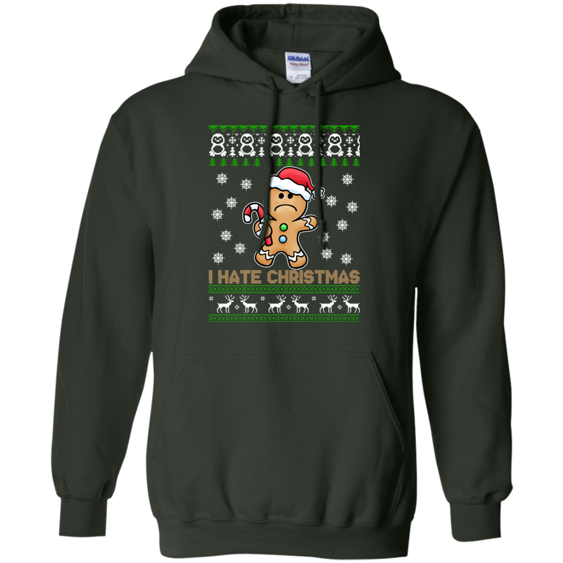 Gingerbread Man - I Hate Christmas Sweater - TeeDragons