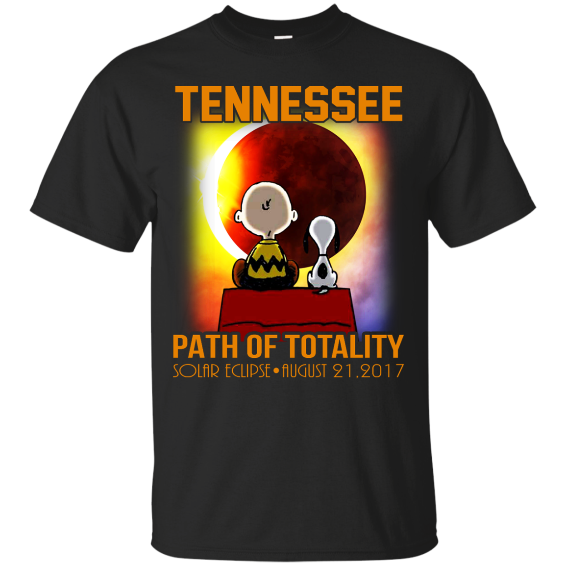 Snoopy and Charlie Brown - Tennessee - Path Of Totality Solar Eclipse T-Shirt - TeeDragons