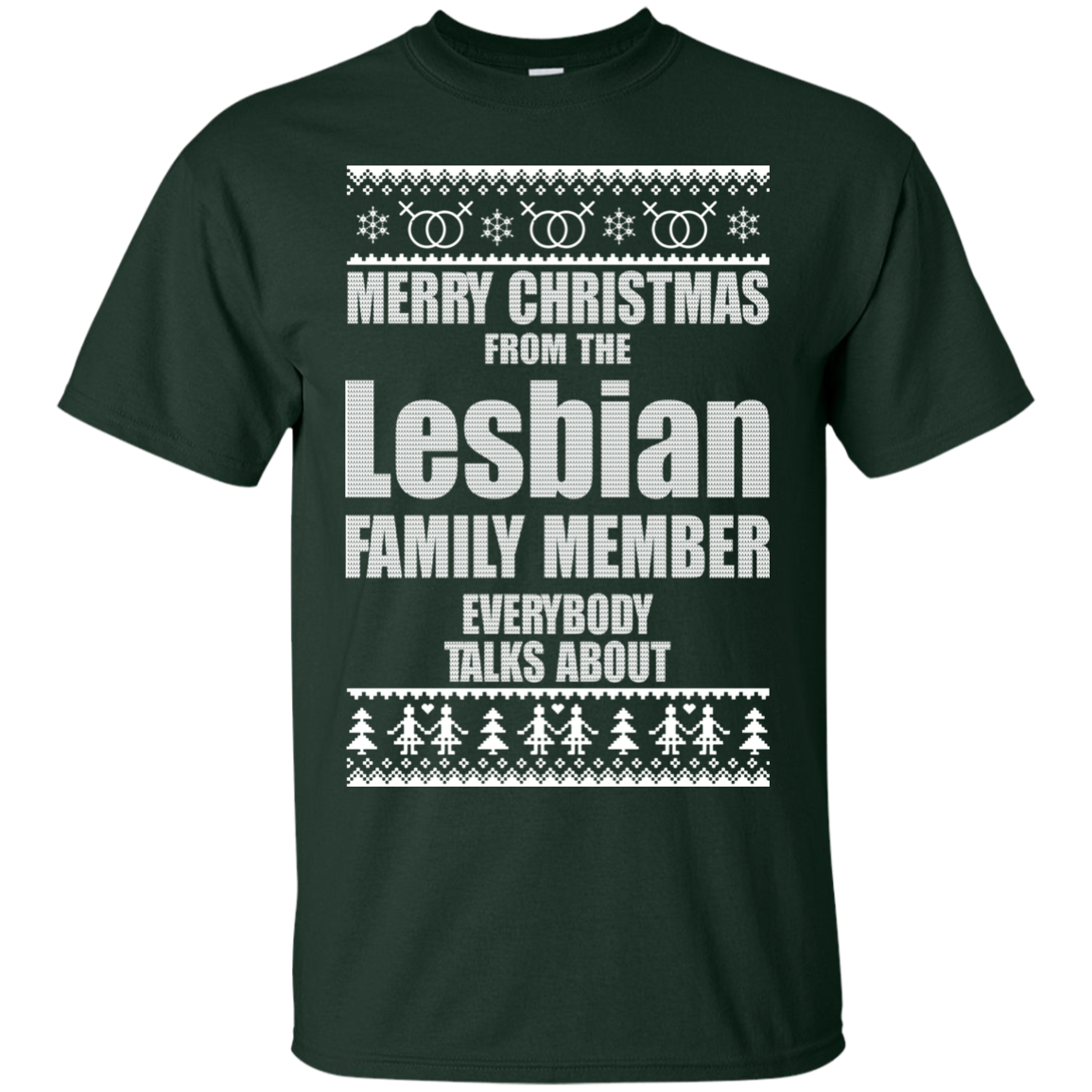 Merry Christmas From The Lesbian Family Member Christmas Sweater - TeeDragons