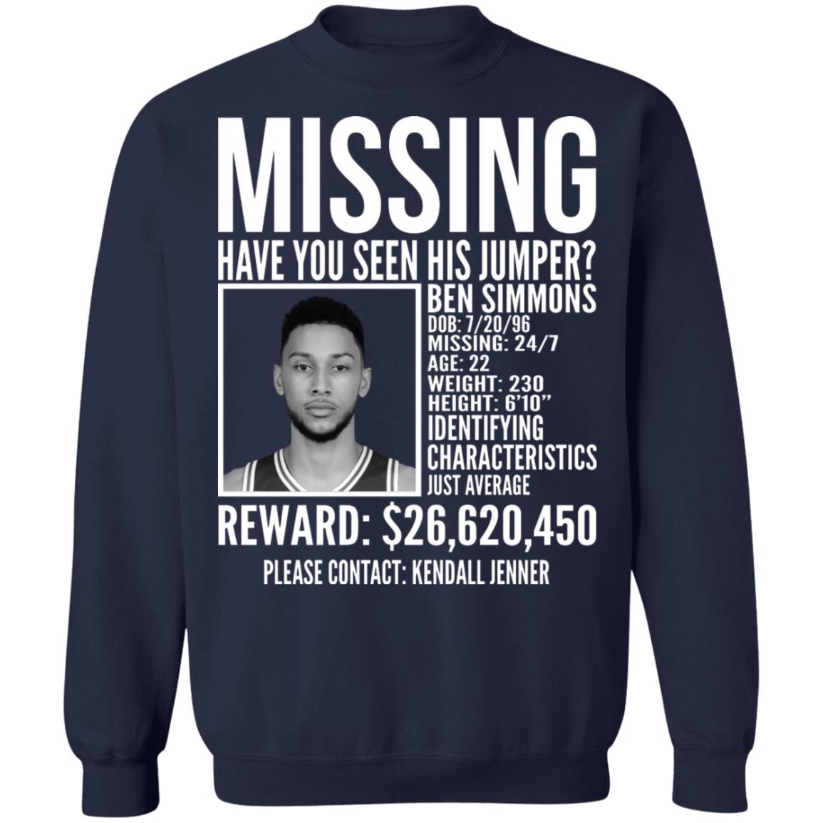 Ben Simmons missing shirt