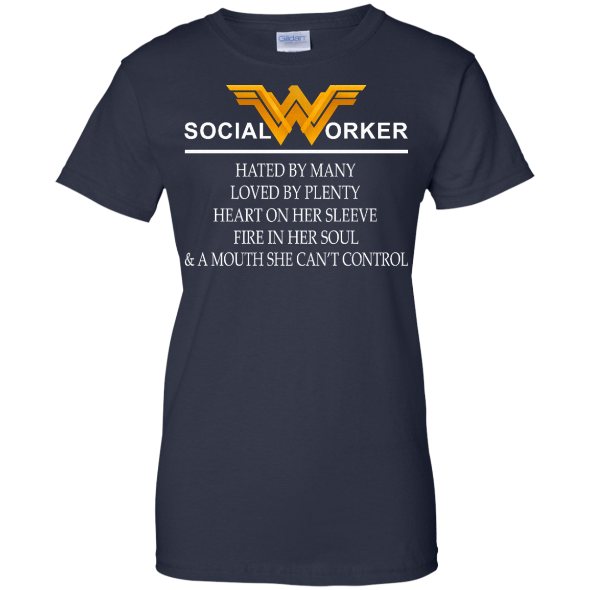 Social Worker - Hated By Many, Loved By Plenty Heart On Her Sleeve T-Shirt - TeeDragons