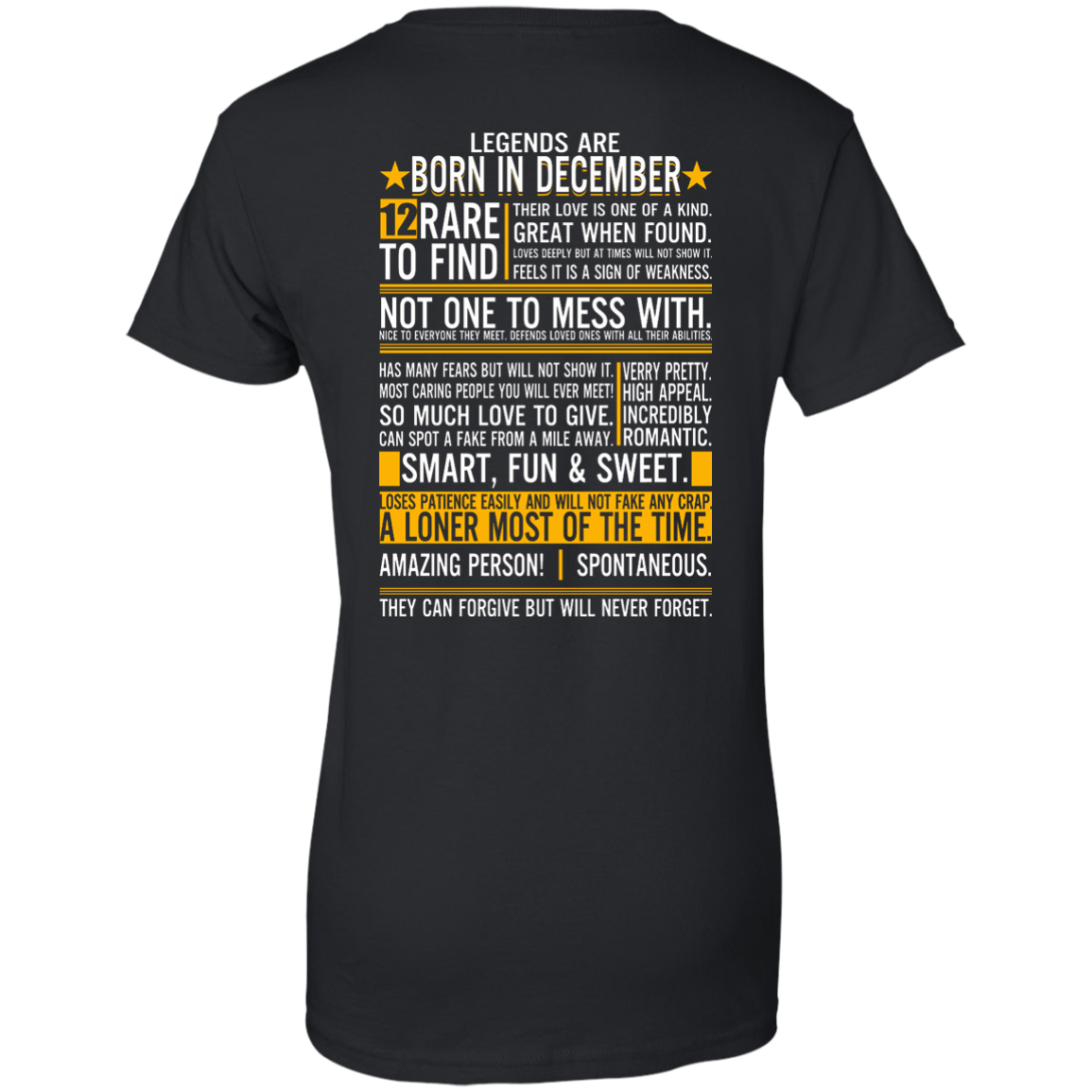 Legends Are Born In December - 12 Rare To Find Shirt - Back Design - TeeDragons