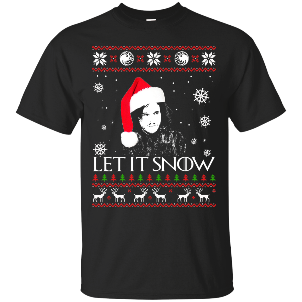 Game Of Thrones Jon Snow Let It Snow Christmas Sweater - TeeDragons