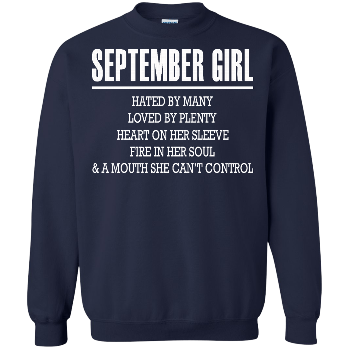 September Girl - Hated By Many, Loved By Plenty Heart On Her Sleeve T-Shirt - TeeDragons
