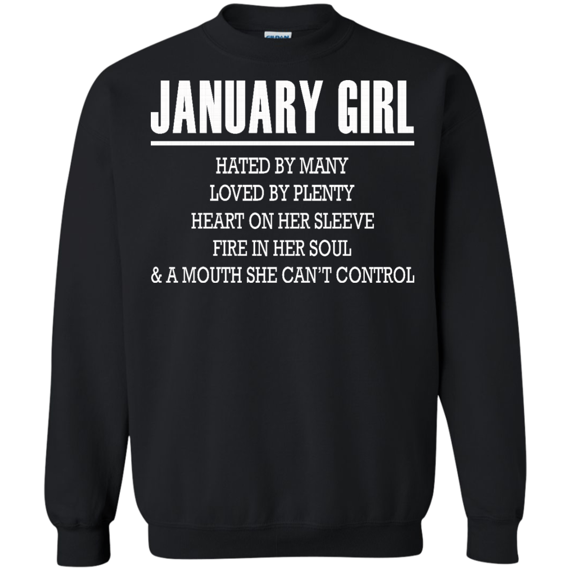 January Girl - Hated By Many, Loved By Plenty Heart On Her Sleeve T-Shirt - TeeDragons