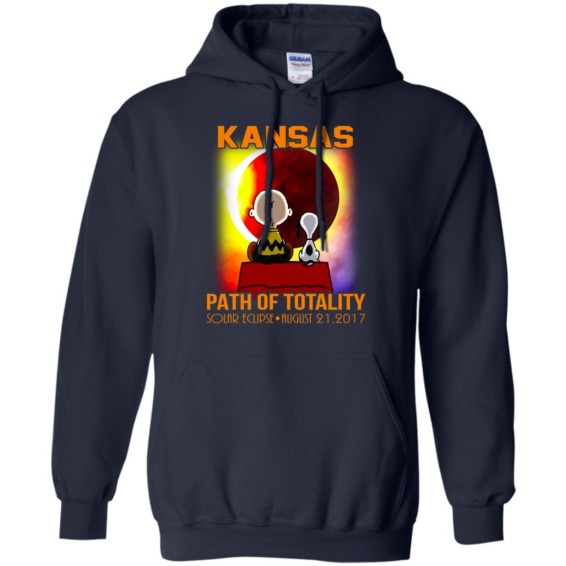 Snoopy and Charlie Brown - Kansas - Path Of Totality Solar Eclipse T-Shirt - TeeDragons
