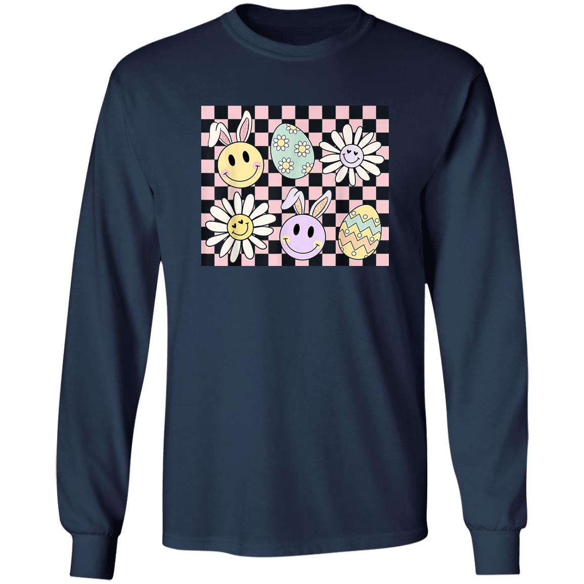 Easter Groovy Bunny Pastel Check Egg Shirt