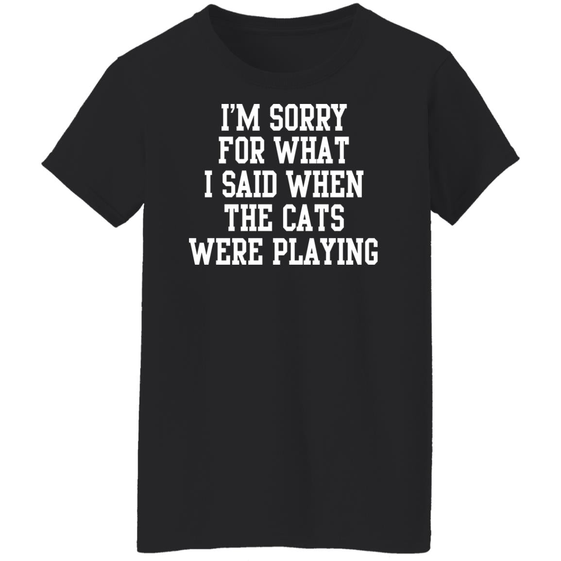 I'm sorry for what i said when the cats were playing shirt