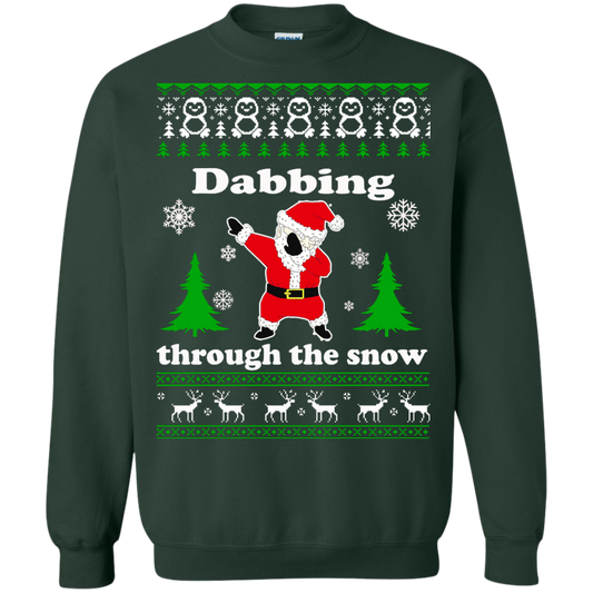 Santa Dabbing Through The Snow Christmas Sweater - TeeDragons