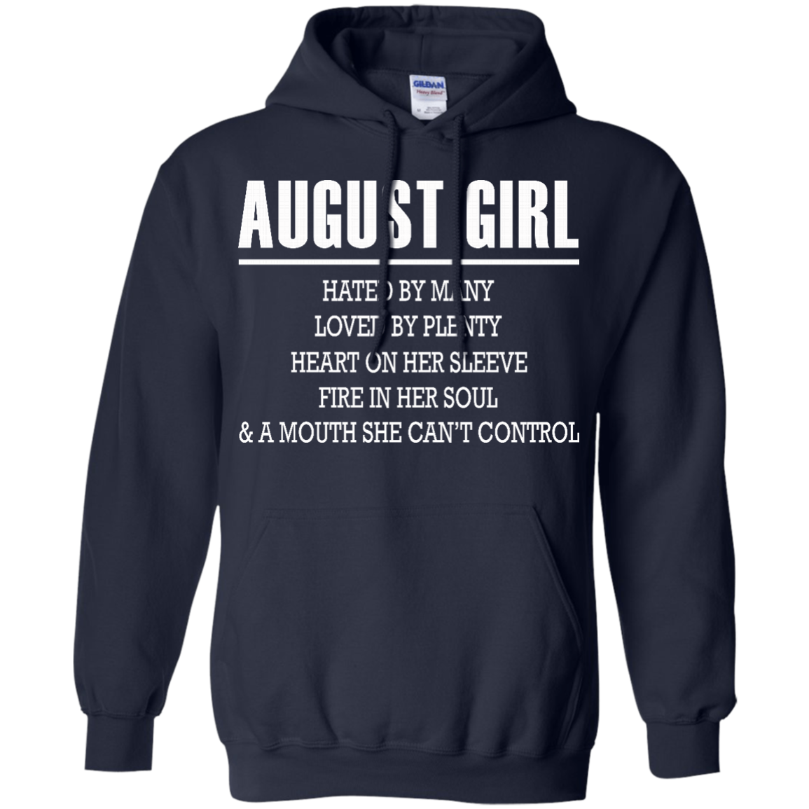 August Girl - Hated By Many, Loved By Plenty Heart On Her Sleeve T-Shirt - TeeDragons