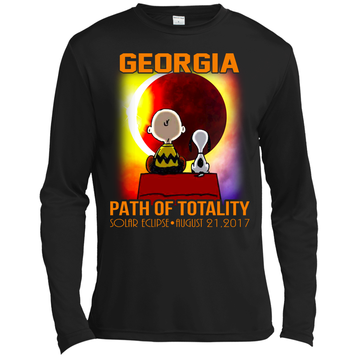 Snoopy and Charlie Brown - Georgia - Path Of Totality Solar Eclipse T-Shirt - TeeDragons